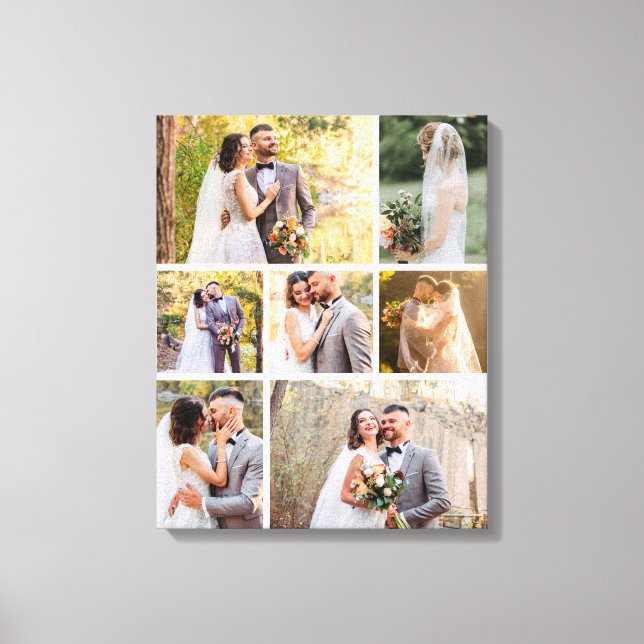 Erstellen Sie Ihre eigene 7-Foto-Hochzeitskollekti Leinwanddruck (Vorderseite)