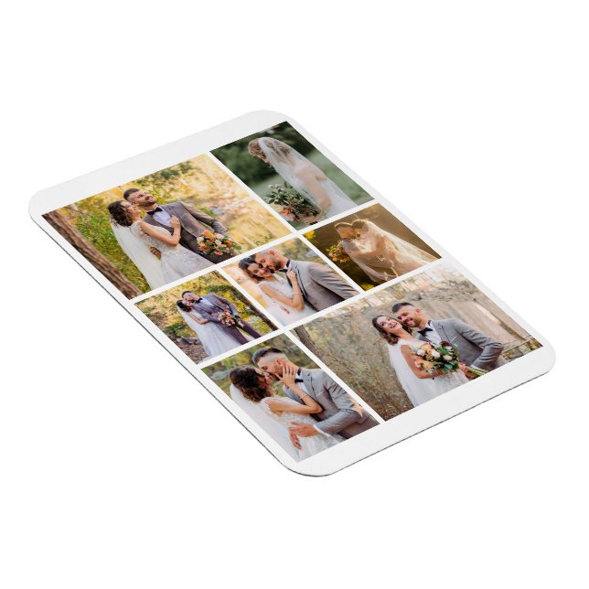 Erstellen Sie Ihre eigene 7-Foto-Hochzeitskollekti Magnet (Rechte Seite)
