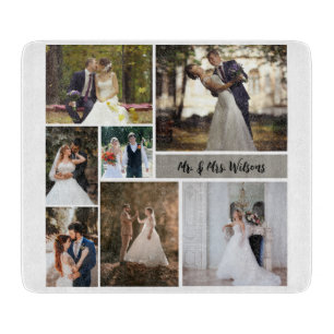 Erstellen Sie Ihre eigene 7-Foto-Hochzeitskollekti Schneidebrett