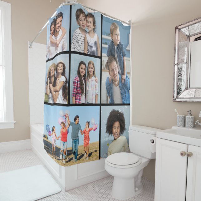 Erstellen Sie Ihre eigene 7 FotoCollage Duschvorhang (Beispiel)