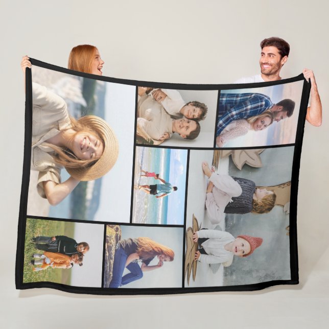 Erstellen Sie Ihre eigene 7 FotoCollage Fleecedecke (Beispiel)