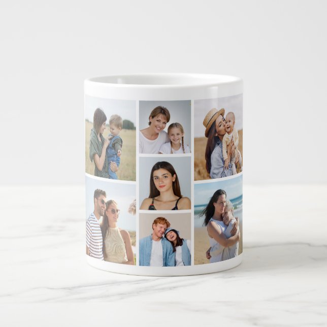 Erstellen Sie Ihre eigene 7 FotoCollage Jumbo-Tasse (Vorderseite)