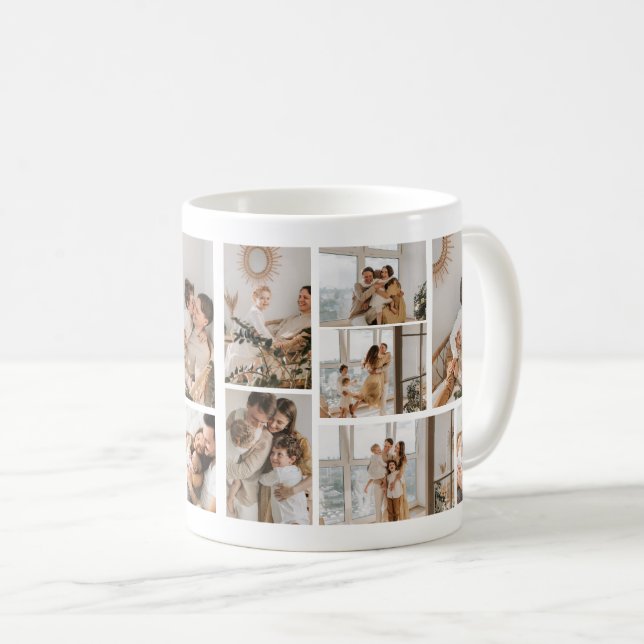 Erstellen Sie Ihre eigene 7 FotoCollage Kaffeetasse (VorderseiteRechts)