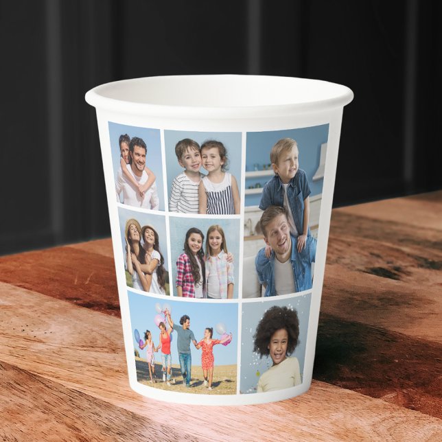 Erstellen Sie Ihre eigene 7 FotoCollage Pappbecher (7 Photo Collage Paper Cups)