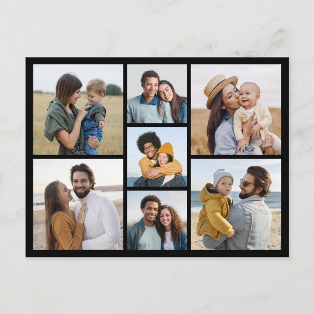 Erstellen Sie Ihre eigene 7 FotoCollage Postkarte (Vorderseite)