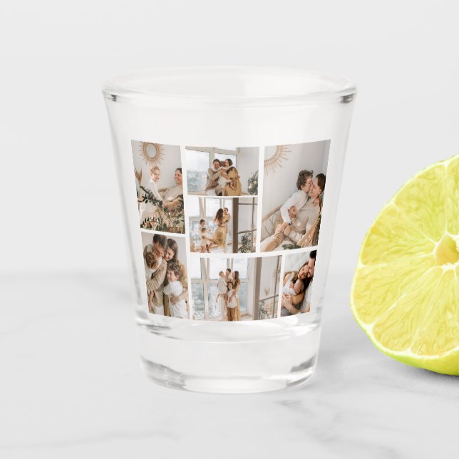 Erstellen Sie Ihre eigene 7 FotoCollage Schnapsglas (Vorderseite)