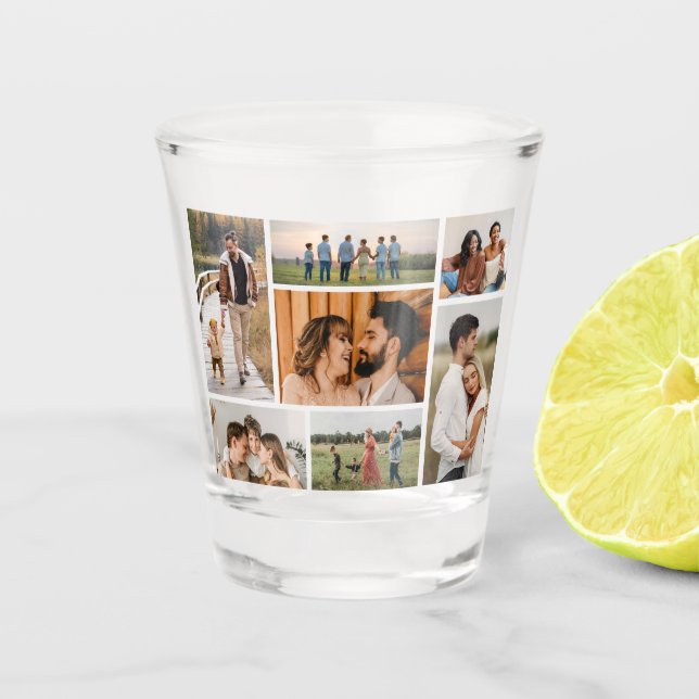 Erstellen Sie Ihre eigene 7 FotoCollage Schnapsglas (Vorderseite)