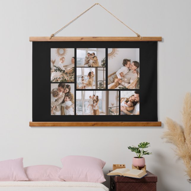 Erstellen Sie Ihre eigene 7 FotoCollage Wandteppich Mit Holzrahmen (Schlafzimmer)