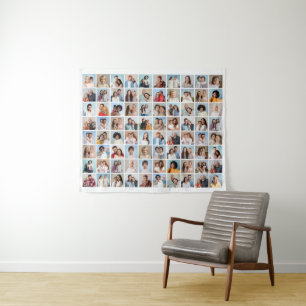 Erstellen Sie Ihre eigene 80-Bild-Collage bearbeit Wandteppich