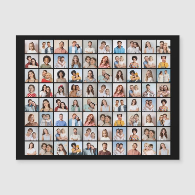 Erstellen Sie Ihre eigene 80 Fotocollage Magnetkar Magnetkarte (Vorderseite)
