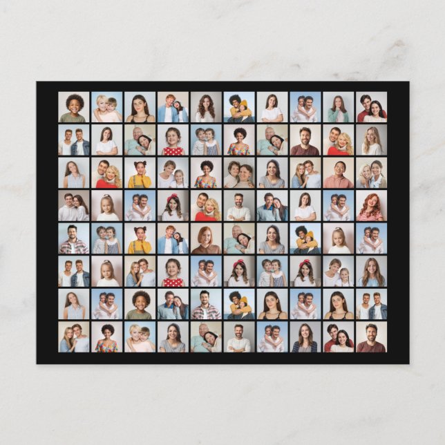 Erstellen Sie Ihre eigene 80-FotoCollage Postkarte (Vorderseite)