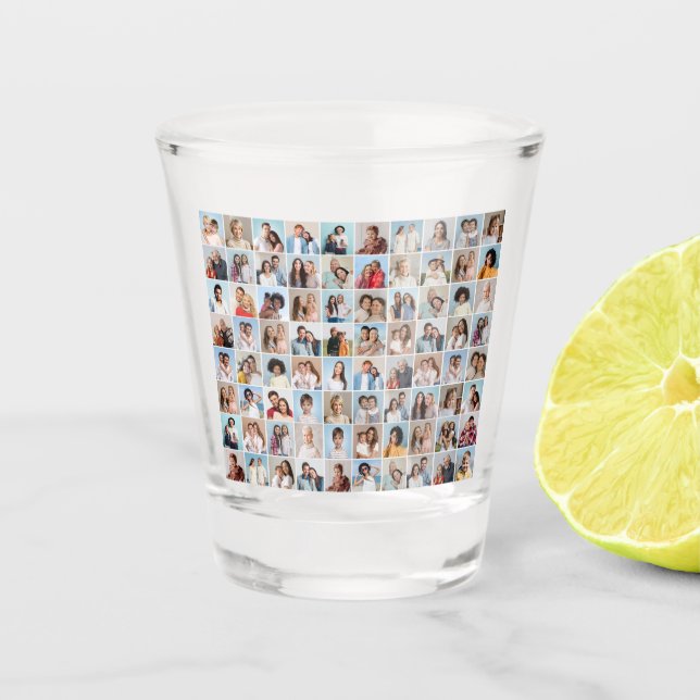 Erstellen Sie Ihre eigene 80-FotoCollage Schnapsglas (Vorderseite)