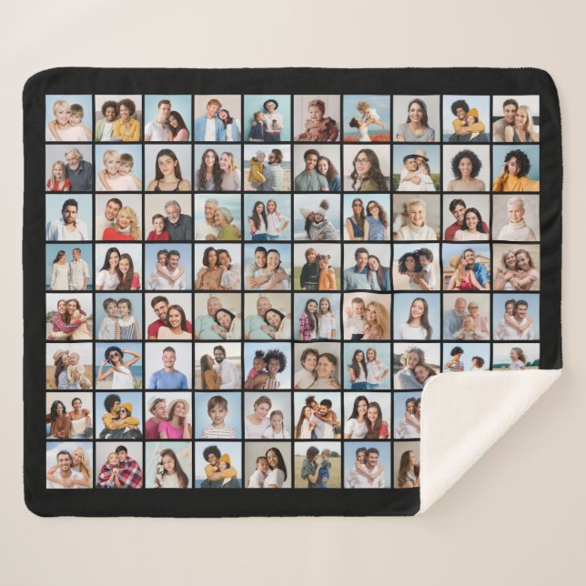 Erstellen Sie Ihre eigene 80-FotoCollage Sherpadecke (Vorderseite (Horizontal))