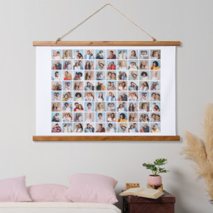 Erstellen Sie Ihre eigene 80-FotoCollage Wandteppich Mit Holzrahmen