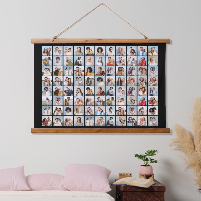 Erstellen Sie Ihre eigene 88 FotoCollage Wandteppich Mit Holzrahmen (Schlafzimmer)