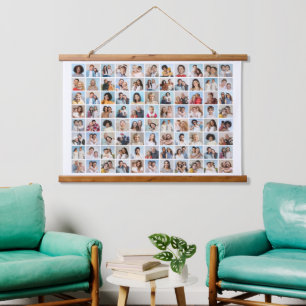 Erstellen Sie Ihre eigene 88 FotoCollage Wandteppich Mit Holzrahmen