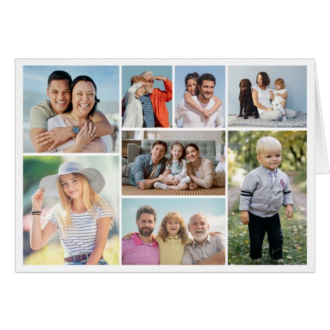 Erstellen Sie Ihre eigene 8 Foto Collage Grußkarte (Vorderseite (Horizontal))