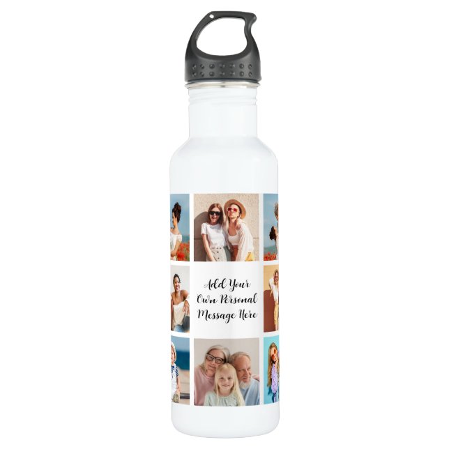 Erstellen Sie Ihre eigene 8-Foto-Collage Hinzufüge Edelstahlflasche (Vorderseite)
