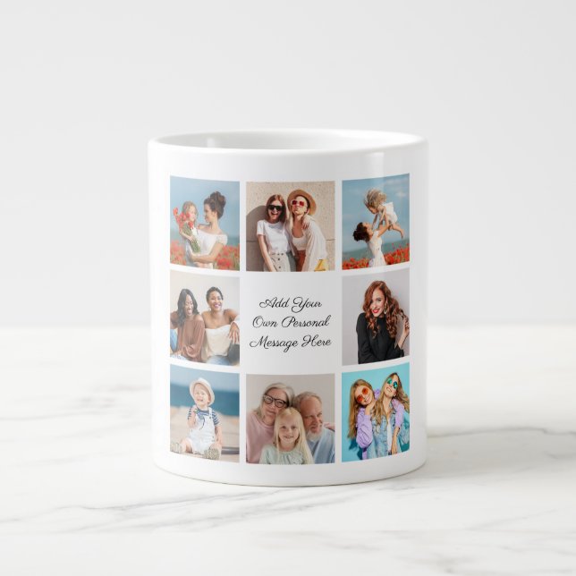 Erstellen Sie Ihre eigene 8-Foto-Collage Hinzufüge Jumbo-Tasse (Vorderseite)