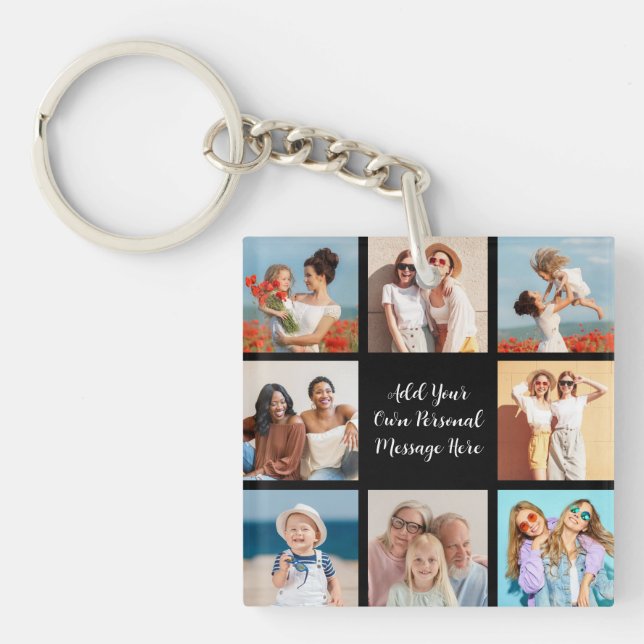 Erstellen Sie Ihre eigene 8-Foto-Collage Hinzufüge Schlüsselanhänger (Vorderseite)