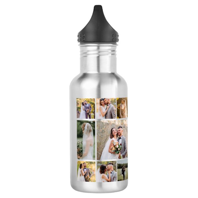 Erstellen Sie Ihre eigene 8-Foto-Hochzeitskollekti Edelstahlflasche (Links)