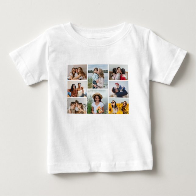 Erstellen Sie Ihre eigene 8 FotoCollage Baby T-shirt (Vorderseite)