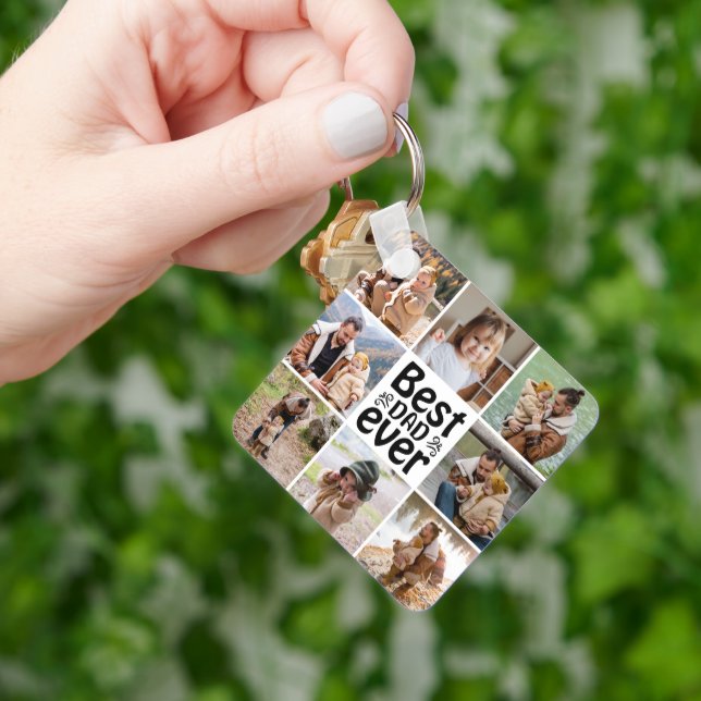 Erstellen Sie Ihre eigene 8-FotoCollage Bester Vat Schlüsselanhänger (Hand)