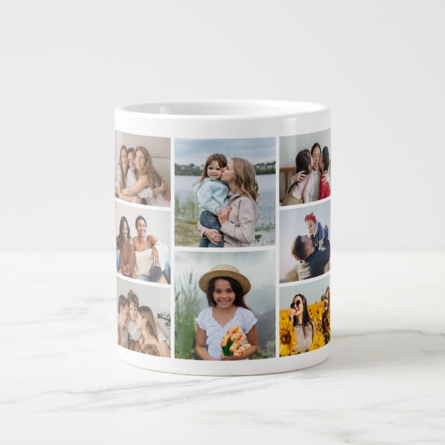 Erstellen Sie Ihre eigene 8 FotoCollage Jumbo-Tasse (Vorderseite)