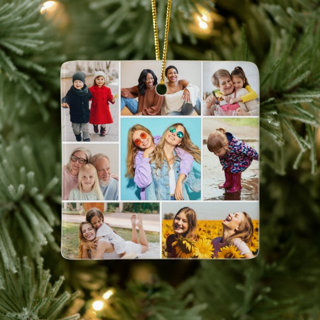 Erstellen Sie Ihre eigene 8 FotoCollage Keramikornament (Baum)