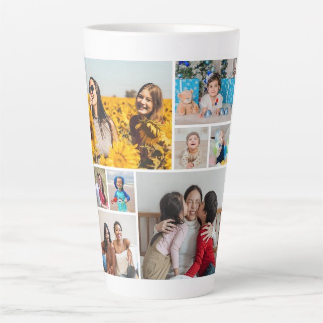 Erstellen Sie Ihre eigene 8 FotoCollage Milchtasse (Vorderseite)