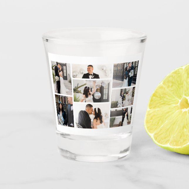 Erstellen Sie Ihre eigene 8 FotoCollage Schnapsglas (Vorderseite)