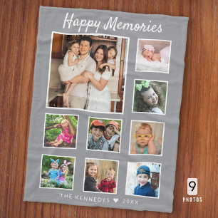 Erstellen Sie Ihre eigene 9-Familienfoto-Collage G Fleecedecke