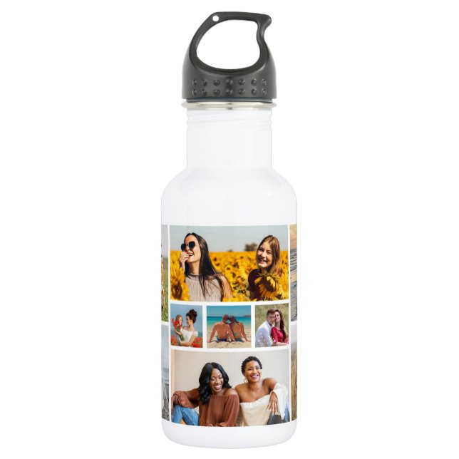 Erstellen Sie Ihre eigene 9 FotoCollage Edelstahlflasche (Vorderseite)