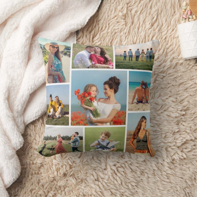 Erstellen Sie Ihre eigene 9 FotoCollage Kissen (Decke)