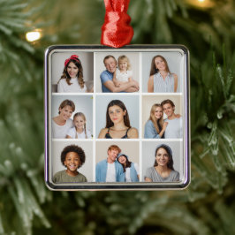 Erstellen Sie Ihre eigene 9 FotoCollage Ornament Aus Metall