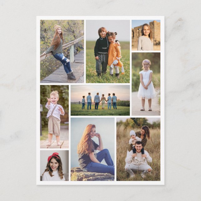 Erstellen Sie Ihre eigene 9 FotoCollage Postkarte (Vorderseite)