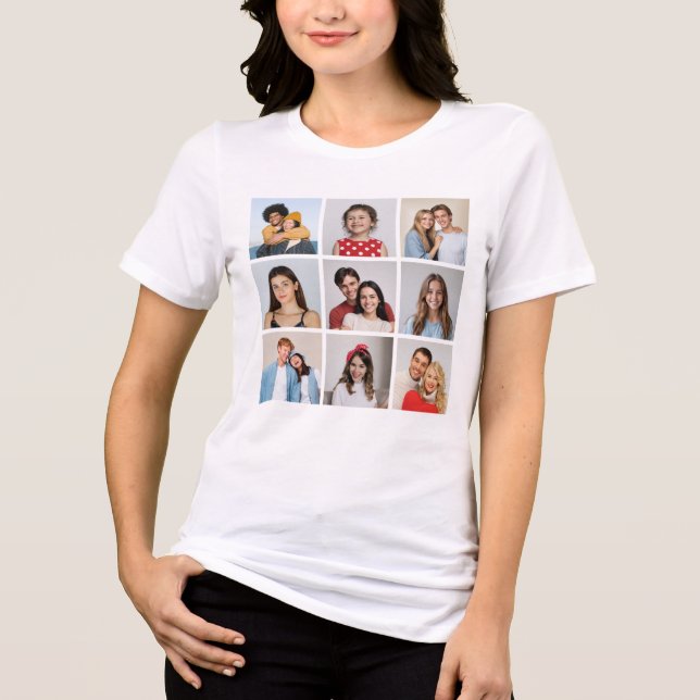 Erstellen Sie Ihre eigene 9 FotoCollage Tri-Blend Shirt (Vorderseite)