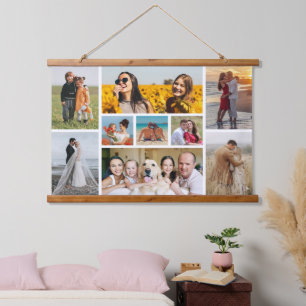 Erstellen Sie Ihre eigene 9 FotoCollage Wandteppich Mit Holzrahmen