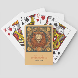 Erstellen Sie Ihre eigene Art Nouveau Leo Zodiac Spielkarten
