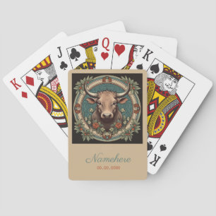 Erstellen Sie Ihre eigene Art Nouveau Taurus Zodia Spielkarten
