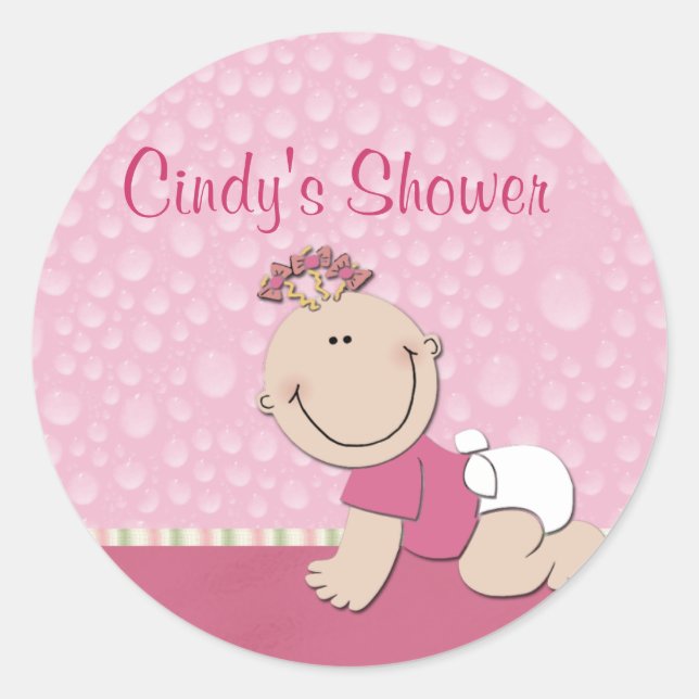 Erstellen Sie Ihre eigene Babydusche Runder Aufkleber (Vorderseite)