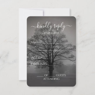 Erstellen Sie Ihre eigene Baum-Silhouette-Nebel-Ho RSVP Karte