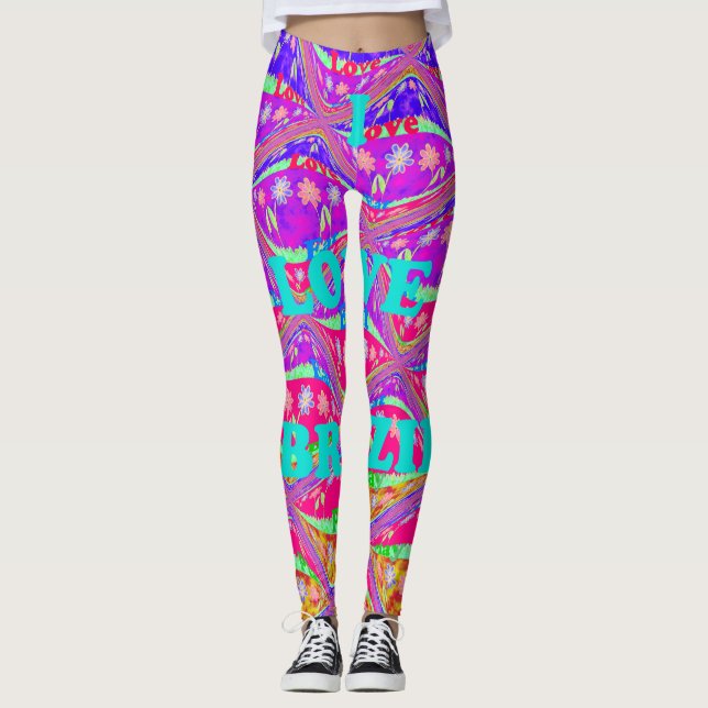 Erstellen Sie Ihre eigene Beautiful I Liebe Brasil Leggings (Vorderseite)