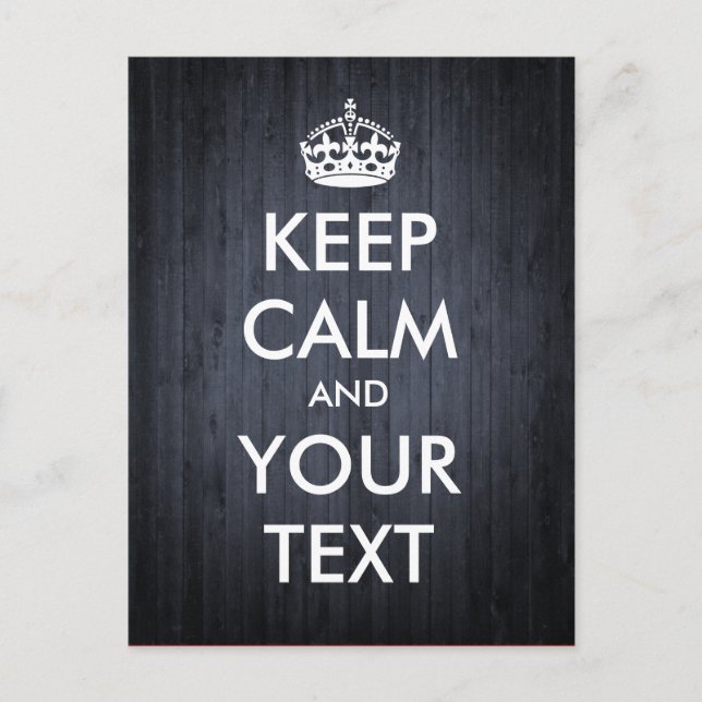 Erstellen Sie Ihre eigene "Behalt Calm & Carry On" Postkarte (Vorderseite)