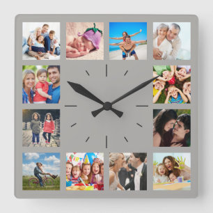 Erstellen Sie Ihre eigene benutzerdefinierte 12-Co Quadratische Wanduhr