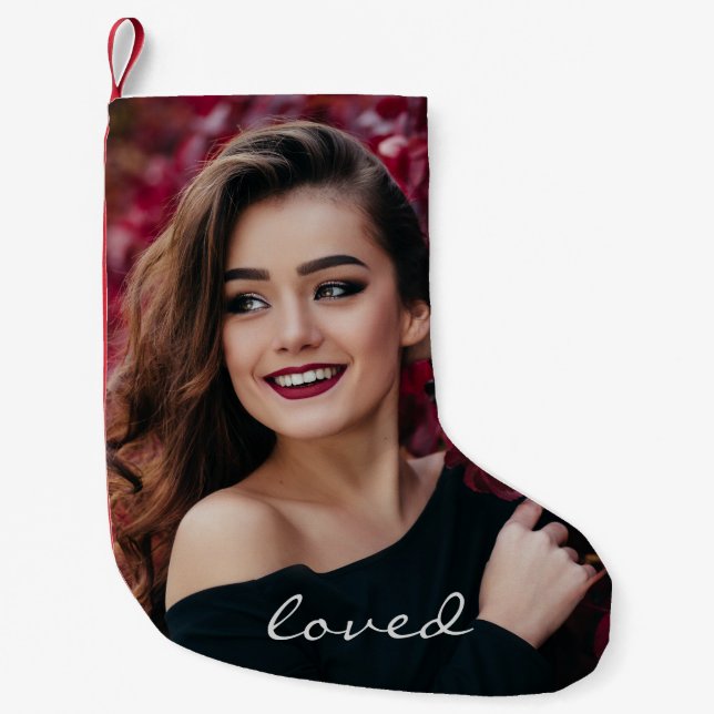Erstellen Sie Ihre eigene benutzerdefinierte Foto  Kleiner Weihnachtsstrumpf (Vorderseite)