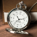 Erstellen Sie Ihre eigene benutzerdefinierte Perso Taschenuhr<br><div class="desc">Erstellen Sie Ihre eigene personalisierte Taschenuhr mit Ihrem individuellen Monogramm. Fügen Sie Ihre Initialen oder benutzerdefinierten Text, um etwas wirklich Einzigartiges zu erstellen. Um diese Designvorlage zu bearbeiten, bearbeiten Sie einfach die Textfelder wie oben gezeigt. Sie können sogar mehr Text oder Bilder hinzufügen, Schriftart und Farben anpassen. Leckerei selbst oder...</div>