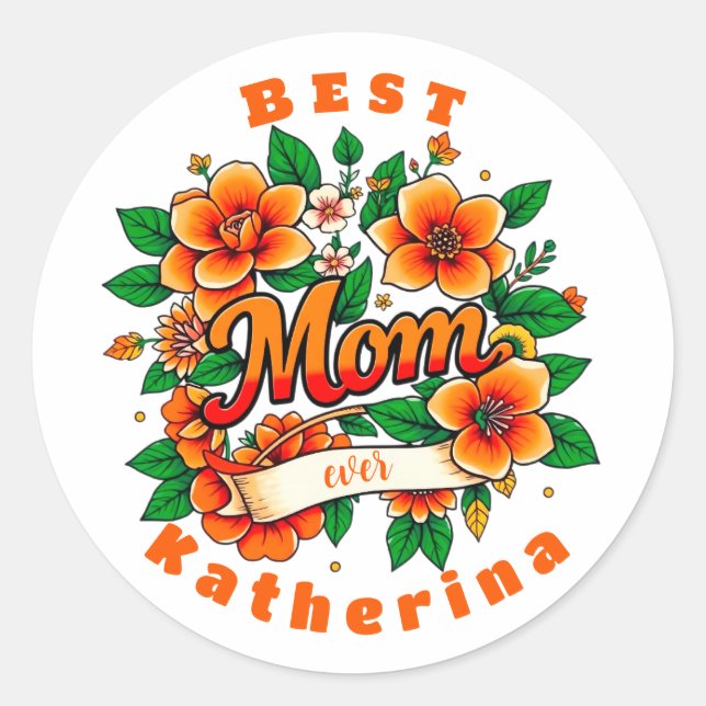Erstellen Sie Ihre eigene beste Mama je Runder Aufkleber (Vorderseite)