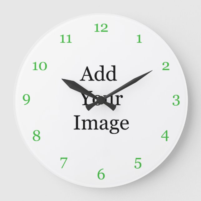 Erstellen Sie Ihre eigene Bilduhr. Eigenes Foto hi Große Wanduhr (Vorderseite)