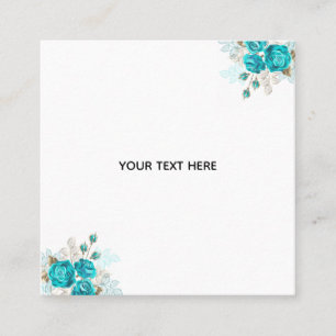 Erstellen Sie Ihre eigene blaue Rose elegant Quadratische Visitenkarte